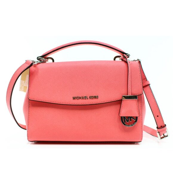 Michael Kors Handbags - MICHAEL Michael Kors Ava Medium Saffiano Leather Satchel in Coral Pink
